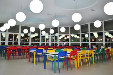 Slide dining hall lighting project